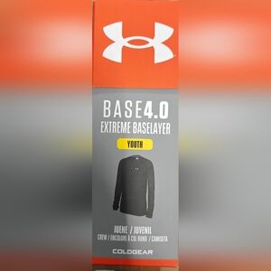 Under Armour Base 4.0 Crew Youth M Black ColdGear Thermal Top Boys 10-12
